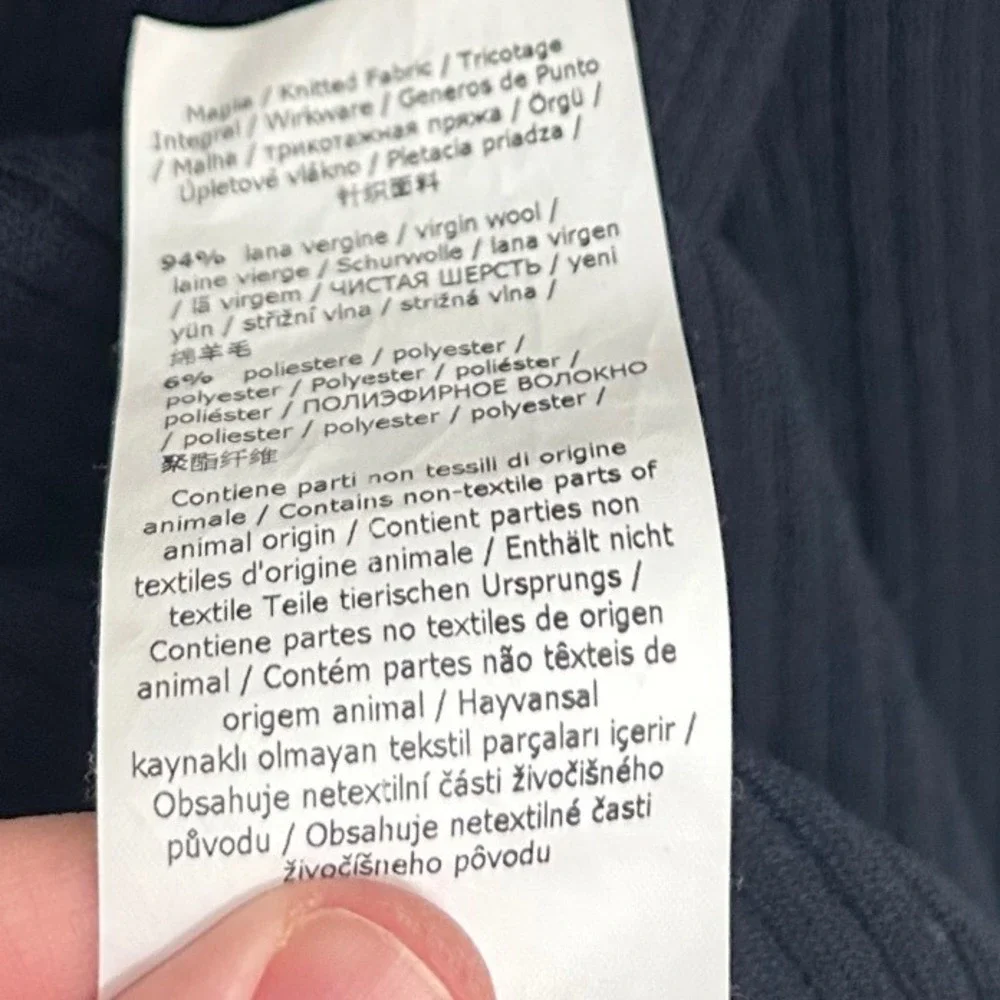 'S Max‎ Mara Black Ribbed V Neck Button Up Long Sleeve Sweater Top L - Picture 10 of 14